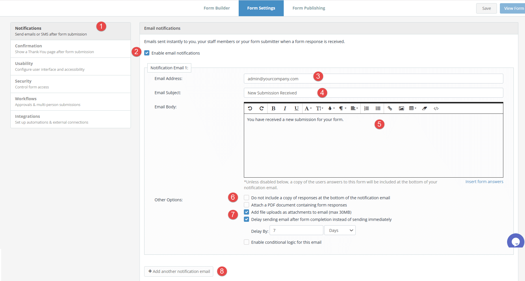 Notification emails - Snapforms Resources & FAQs