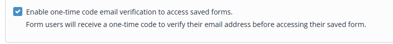 Snapforms interface showing email verification setting for saved forms