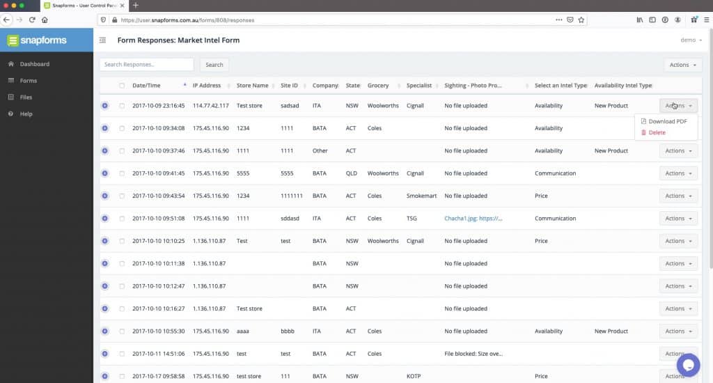 Snapforms admin dashboard - Snapforms Resources & FAQs