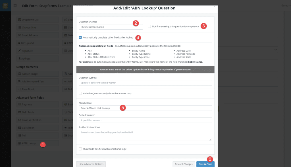 Abn lookup snapforms resources faqs
