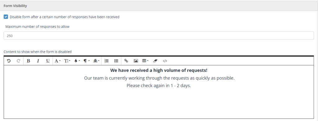 Disabling/enabling a form - Snapforms Resources & FAQs
