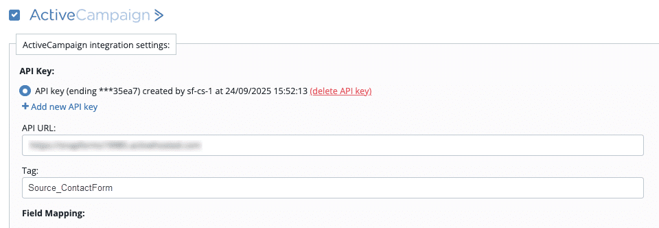 ActiveCampaign Integration Setup - Snapforms Resources & FAQs
